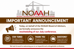 NOAAH RESCHEDULING CONFERENCE