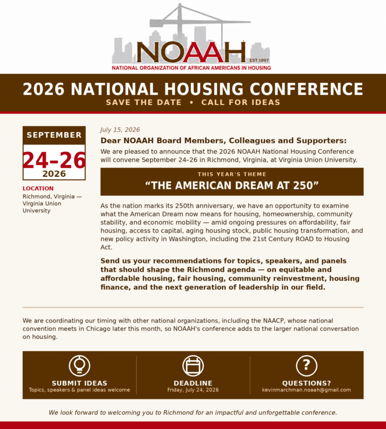 Important Update on Our 2026 National Housing Conference